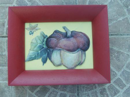 tableau citrouille métal repoussé