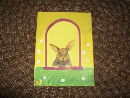 toile lapin curieux
