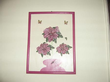 cadre fleurs métal
