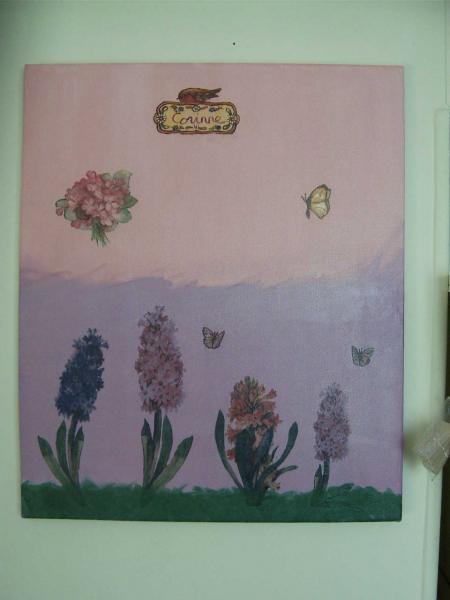 toile champs de fleurs